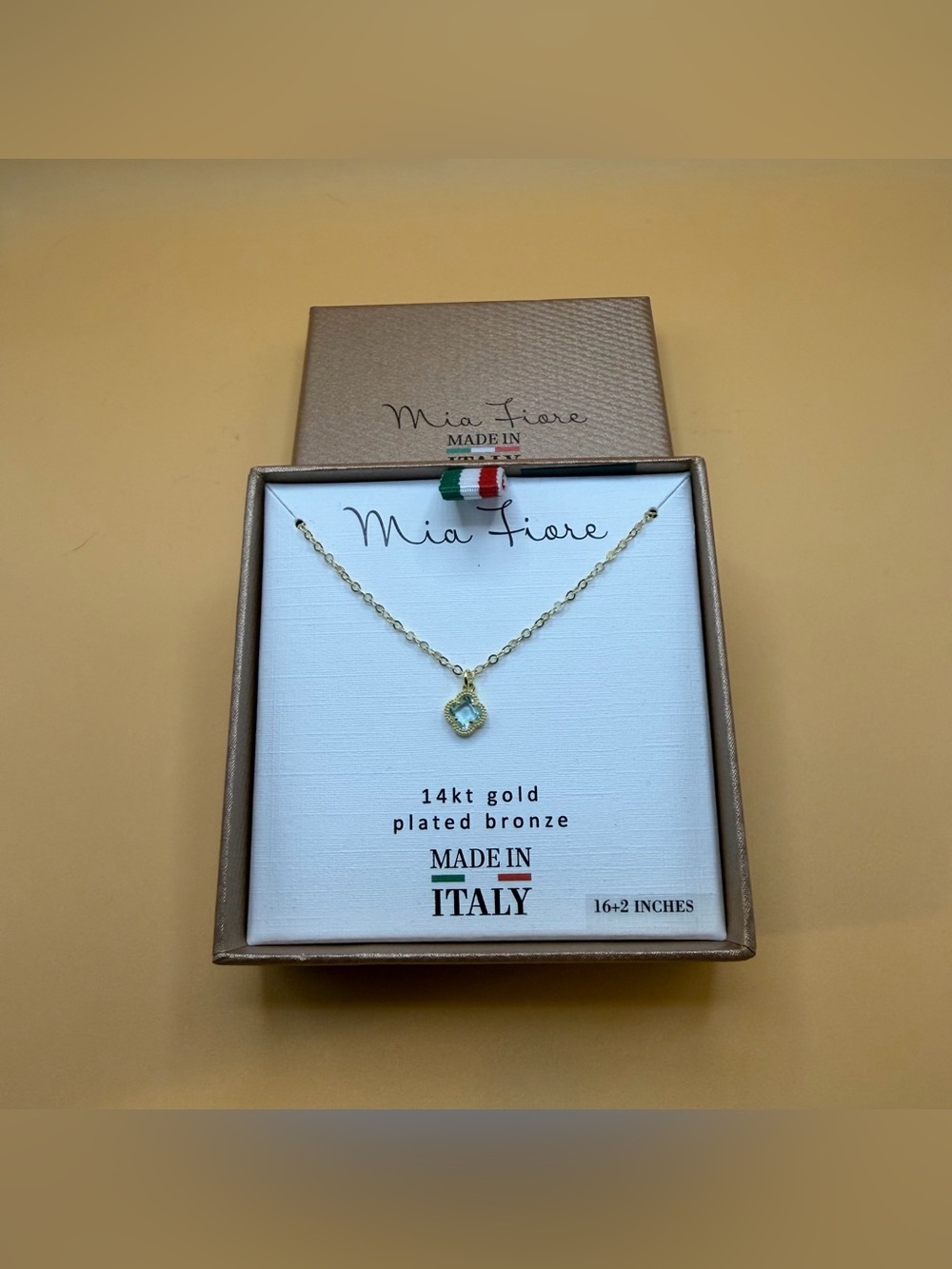 Mia Fiore Gold-Plated Necklace with Light Blue Stone